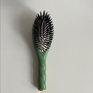 Green Hair Brush with Black Bristles